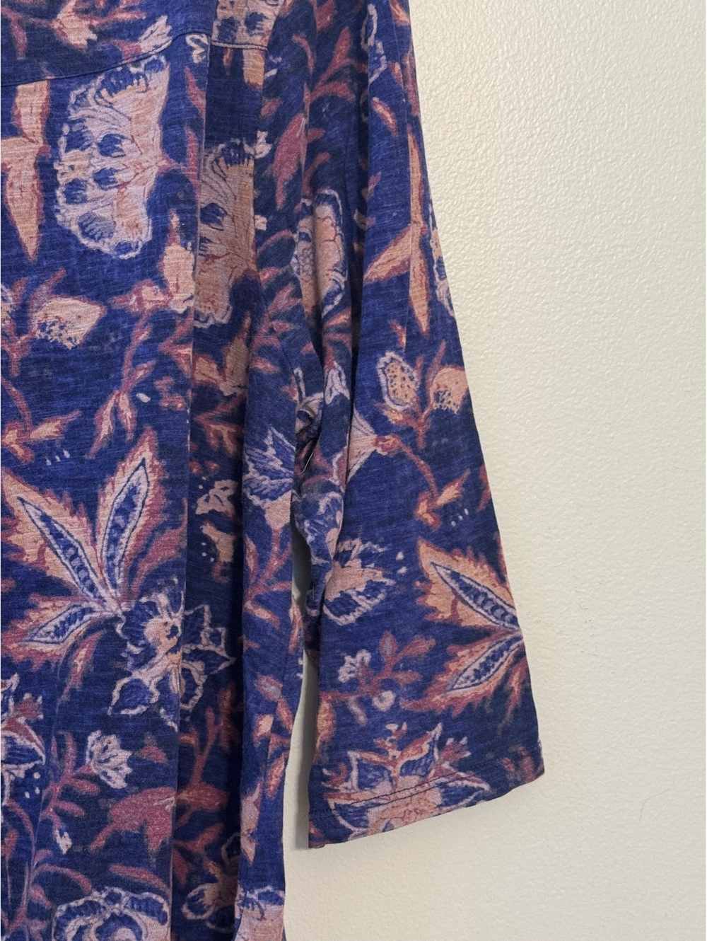 Lucky Brand 1X Floral Print Cotton Modal Blend Top - Picture 3 of 5